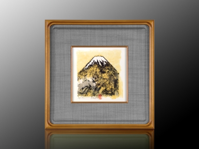 有田焼陶板画「金富士の柵・B」写真