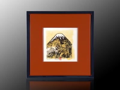 有田焼陶板画「金富士の柵・D」写真