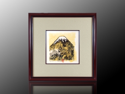 有田焼陶板画「金富士の柵・A」写真